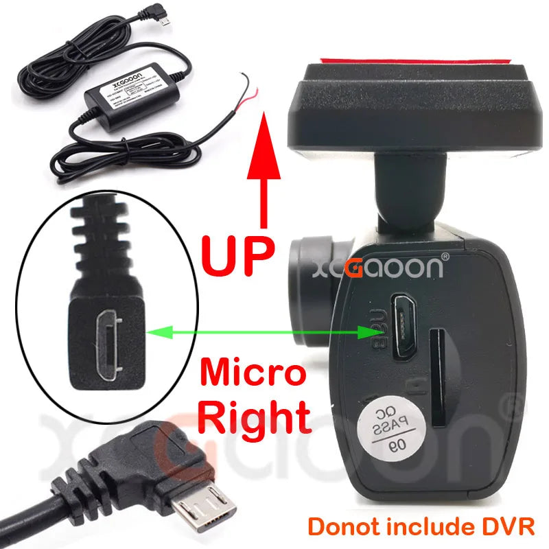 5V 2.5A Mini Micro Type C USB Car Dash Camera Charger Adapter Hard Wire DVR Hardwire Kit for XiaoMi 70Mai YI 360