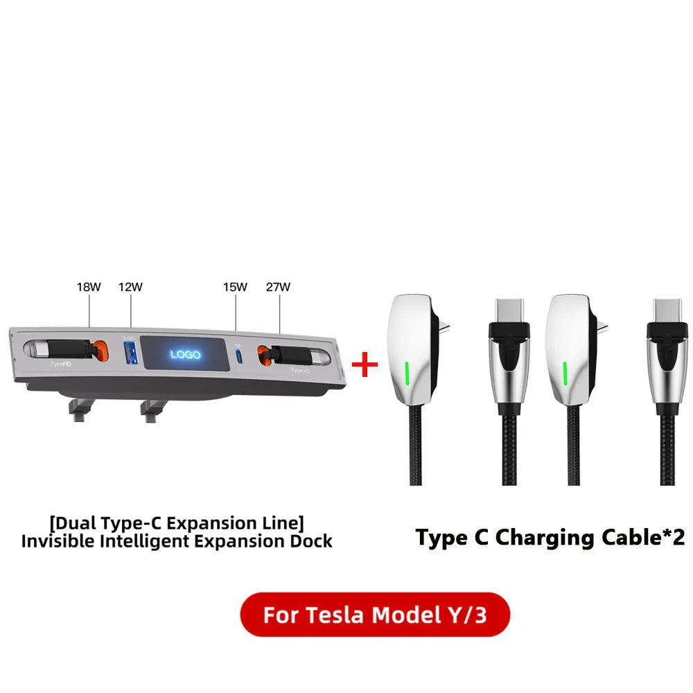 USB Cable For Tesla Model Y/3/X/S Car Charging PD Fast Charging Phone USB Cable Wall Connector Style 60W USB Data Cable Model 3