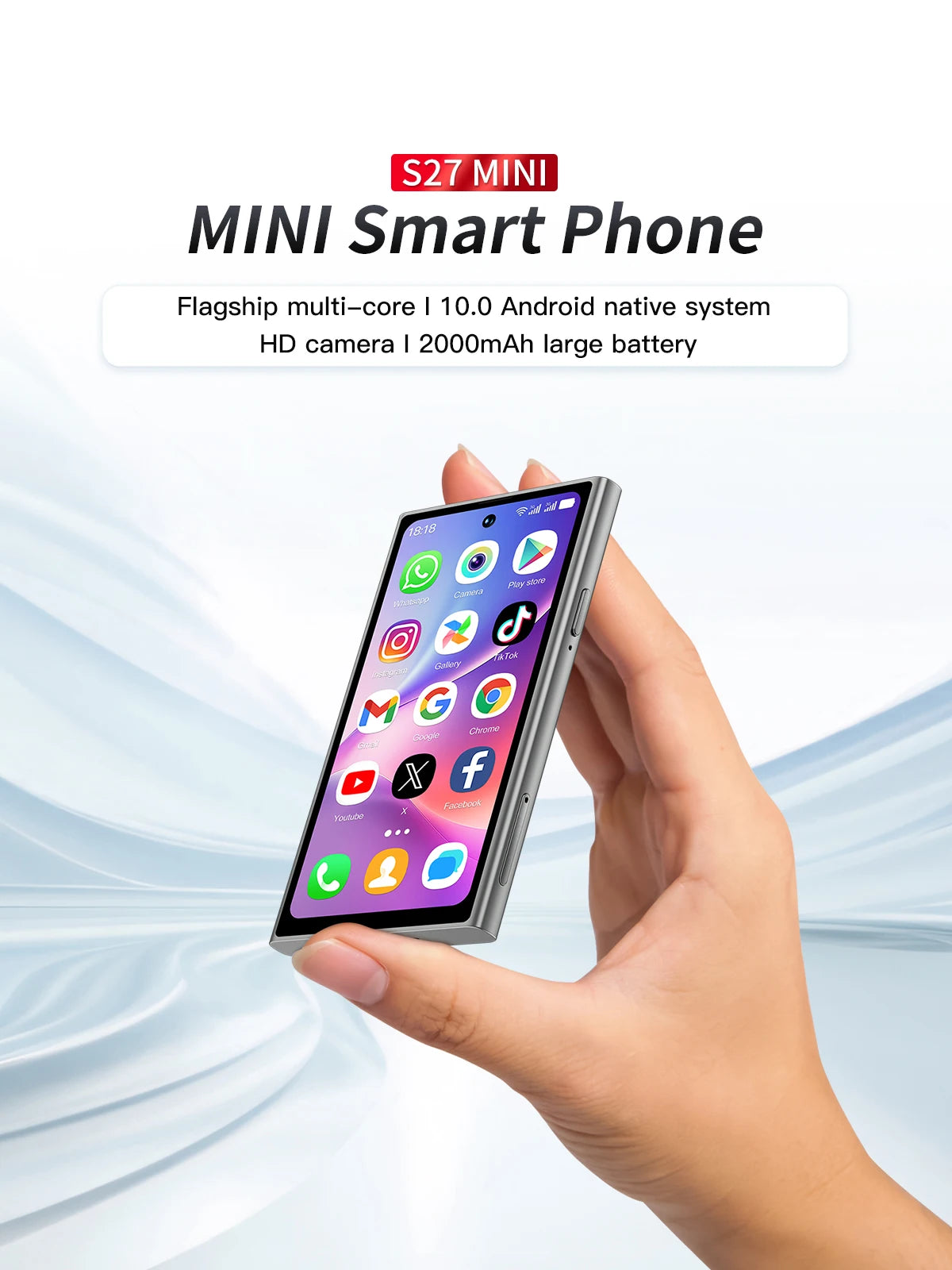 NEW SERVO S27 Mini Android Smartphone 4.0" Full Screen 2GB+16GB Memory 5MP 2 SIM Stanbdby Face Unlock 3G Cute Phones Google Play