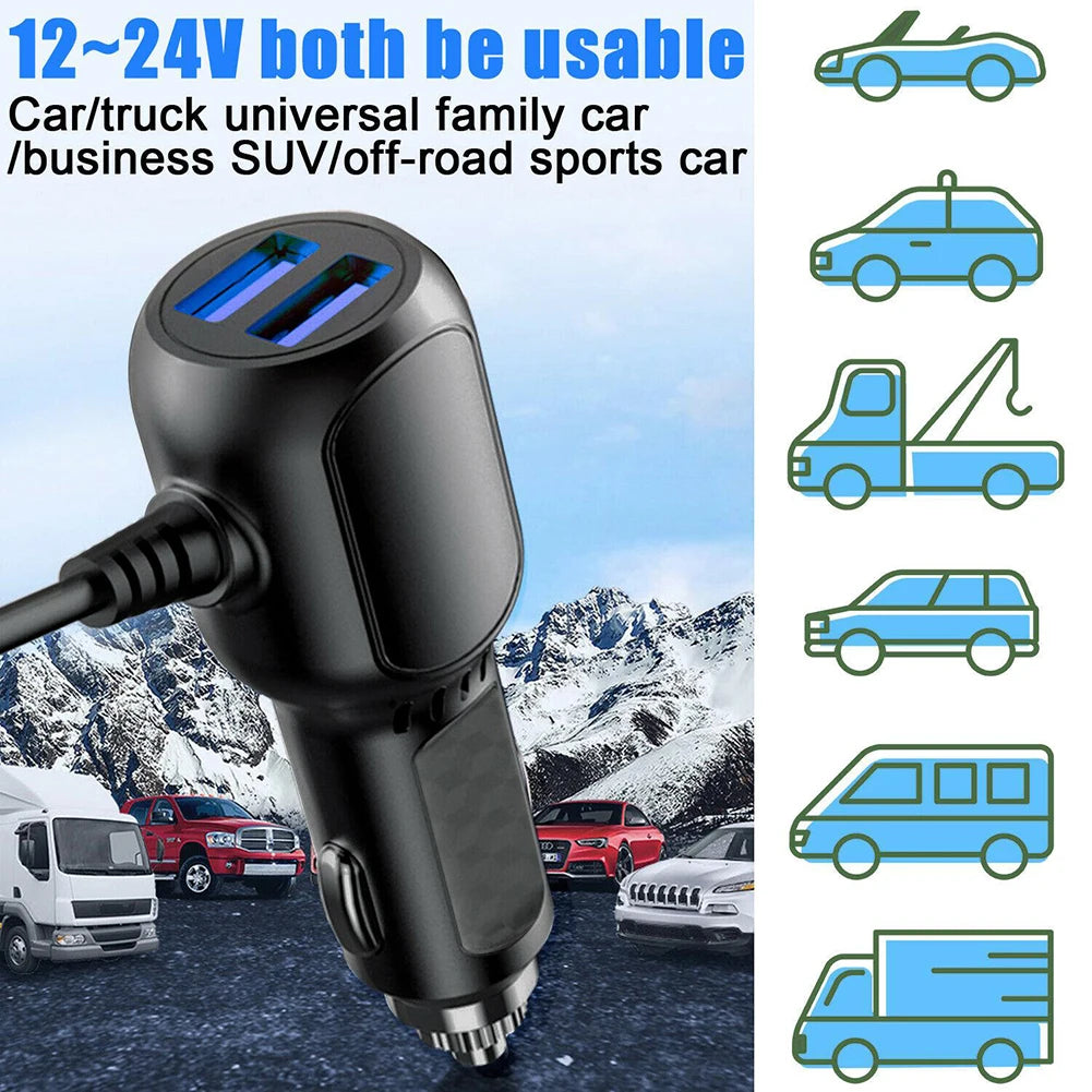 Car USB Dash Cam Car Charger Car GPS Charger Car Driving Recorder Power Cord USB Cable 11.5ft Power Dual USB DVR Charging Cable