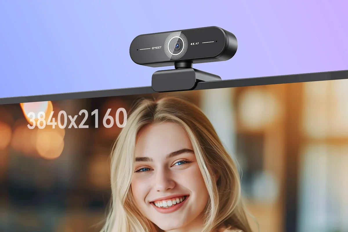 4K Webcam 1440P 2K Web Camera 1080P EMEET C60E Autofocus USB Computer Camera for Living/ Video Call/ Conference