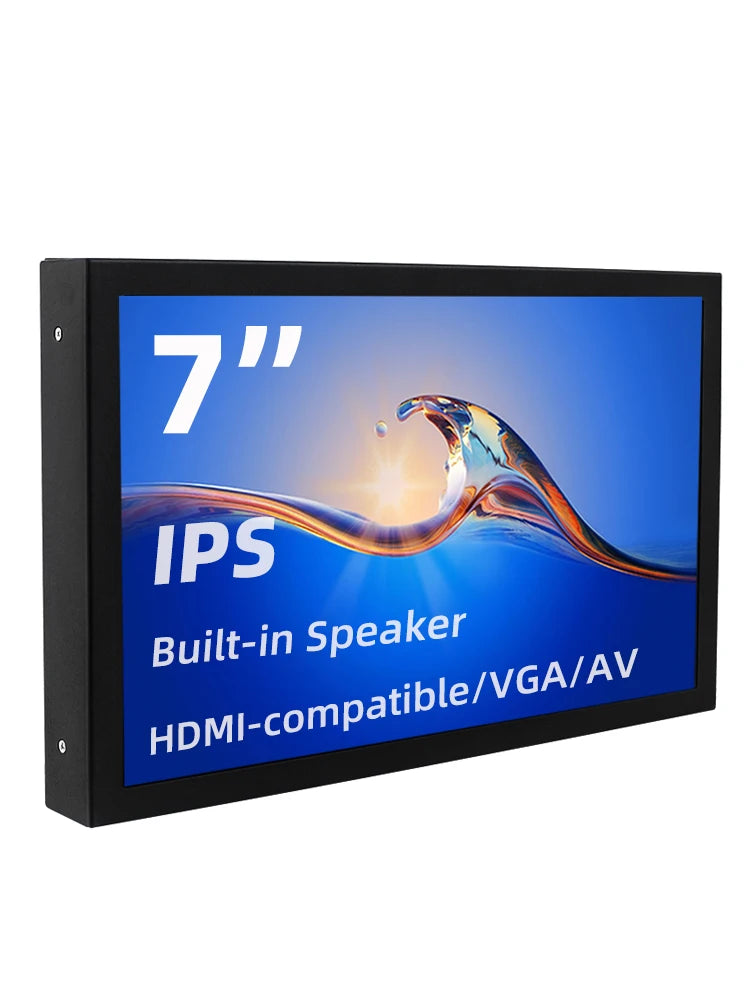 7 Inch Portable Display IPS 1024x600 LCD HDMI-compatible VGA AV Input DC Type C Power In for PC Laptop Camera TV Box DVD Screen