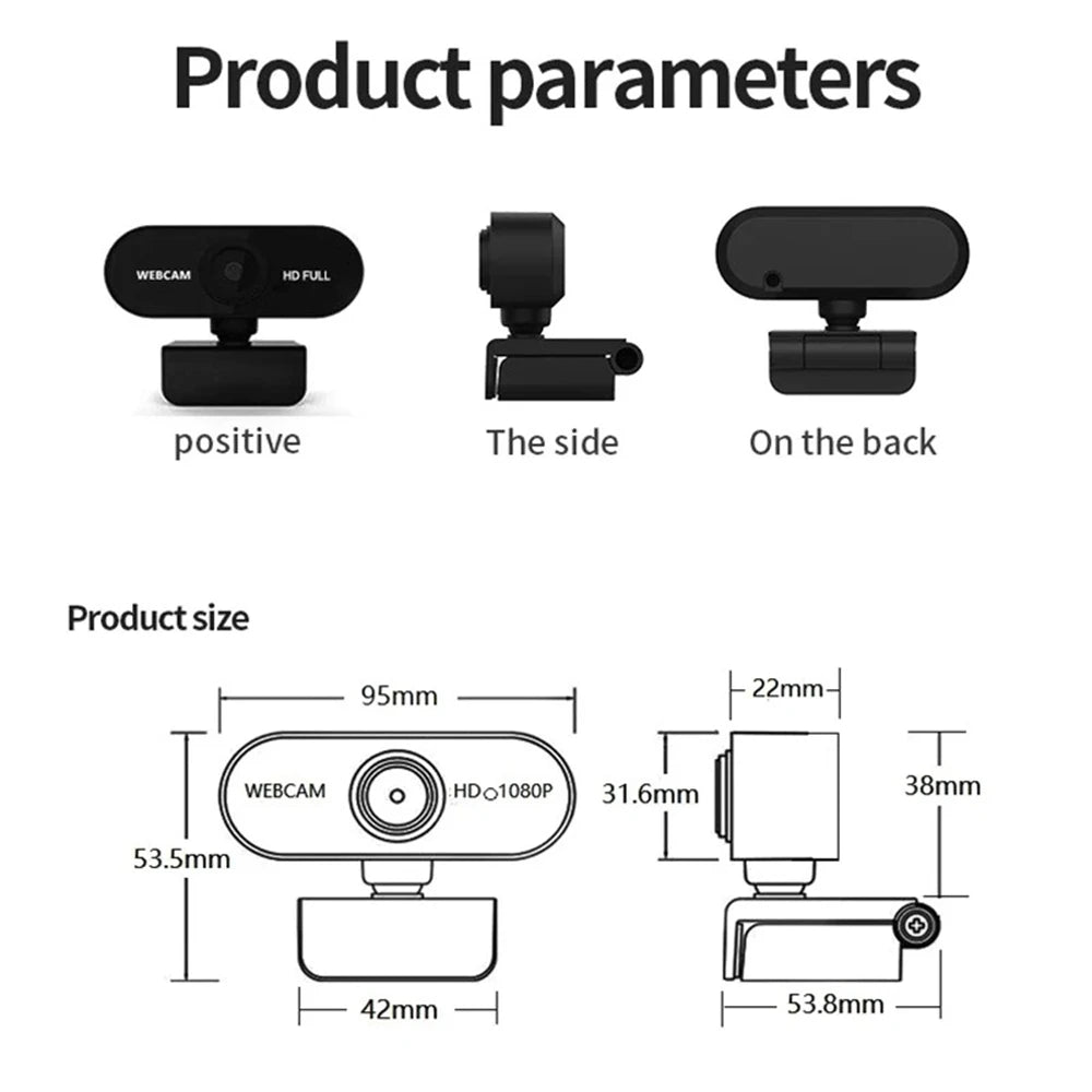 2K 1080P 720P 480P HD Webcam For Desktop Laptop Computer Mini USB Web Camera With Microphones Web Cam Cover For YouTube Skype