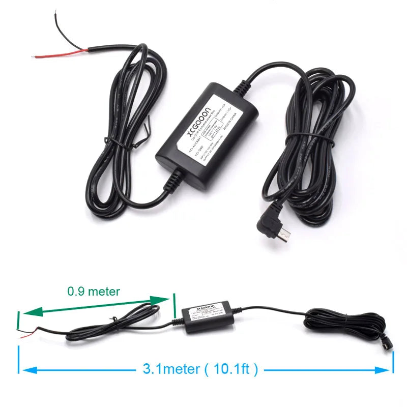 5V 2.5A Mini Micro Type C USB Car Dash Camera Charger Adapter Hard Wire DVR Hardwire Kit for XiaoMi 70Mai YI 360