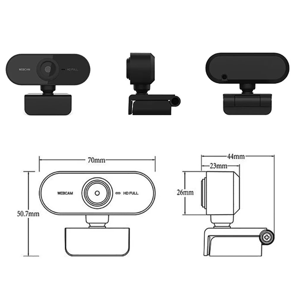 2K 1080P 720P 480P HD Webcam For Desktop Laptop Computer Mini USB Web Camera With Microphones Web Cam Cover For YouTube Skype