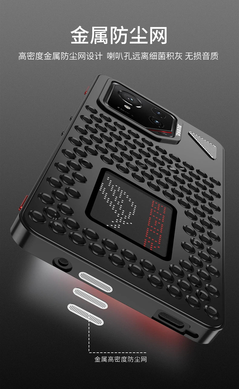 Metal Hollow Heat Dissipation Holes Back Cover For ASUS ROG Phone 9 8 Pro Rog9 Rog8 Case Spring Buckle Aluminum Metal Phone Capa