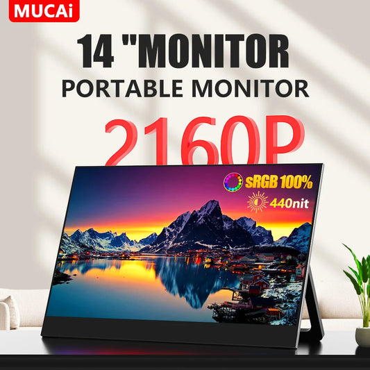 MUCAI N140TUK-3240 14Inch 60Hz 3240* 2160 Brightness 440cd/㎡ Portable Monitor Suitable For PS4/PS5/Laptops/Desktops/Phones