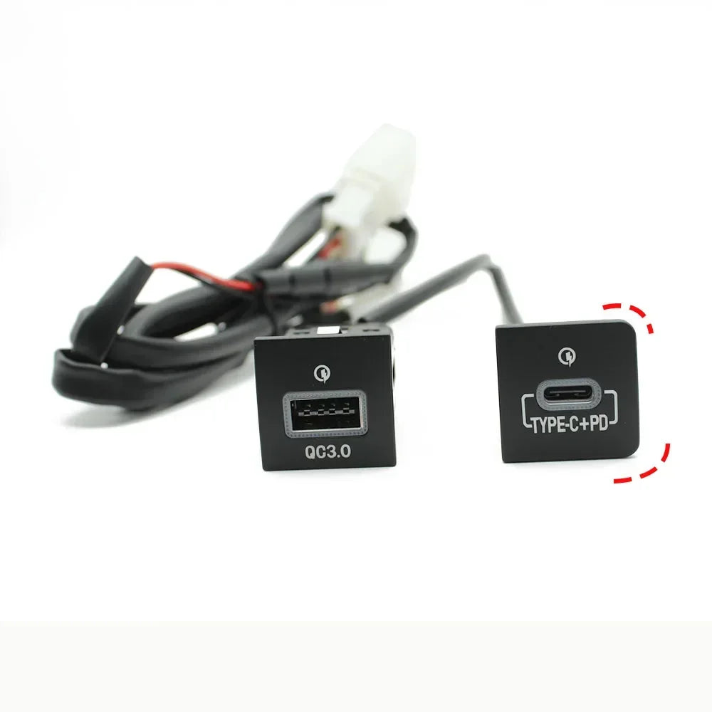 Car USB Charger PD Quick Charge QC3.0 Phone Charging Adapter Outlet Button For Volkswagen Golf 6 Jetta 5 Scirocco 2006-2012