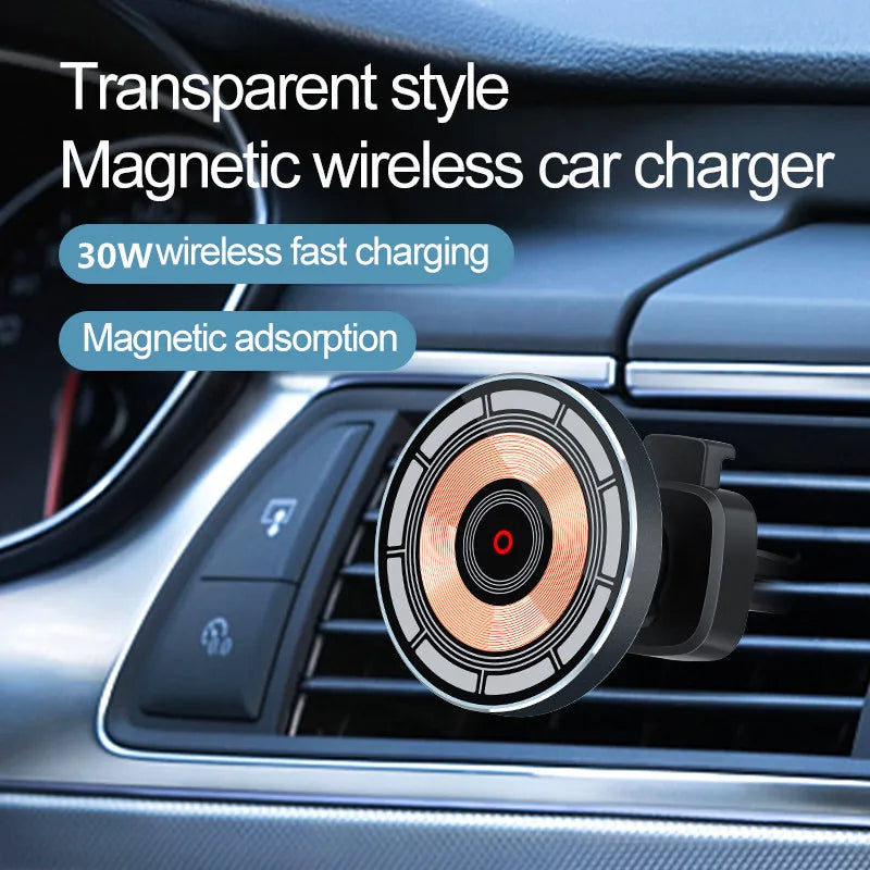 30W Magnetic Car Wireless Charger Air Vent Car Phone Holder for iPhone 14 13 12 Pro Max Car Chargers Mount Fast Charging Station