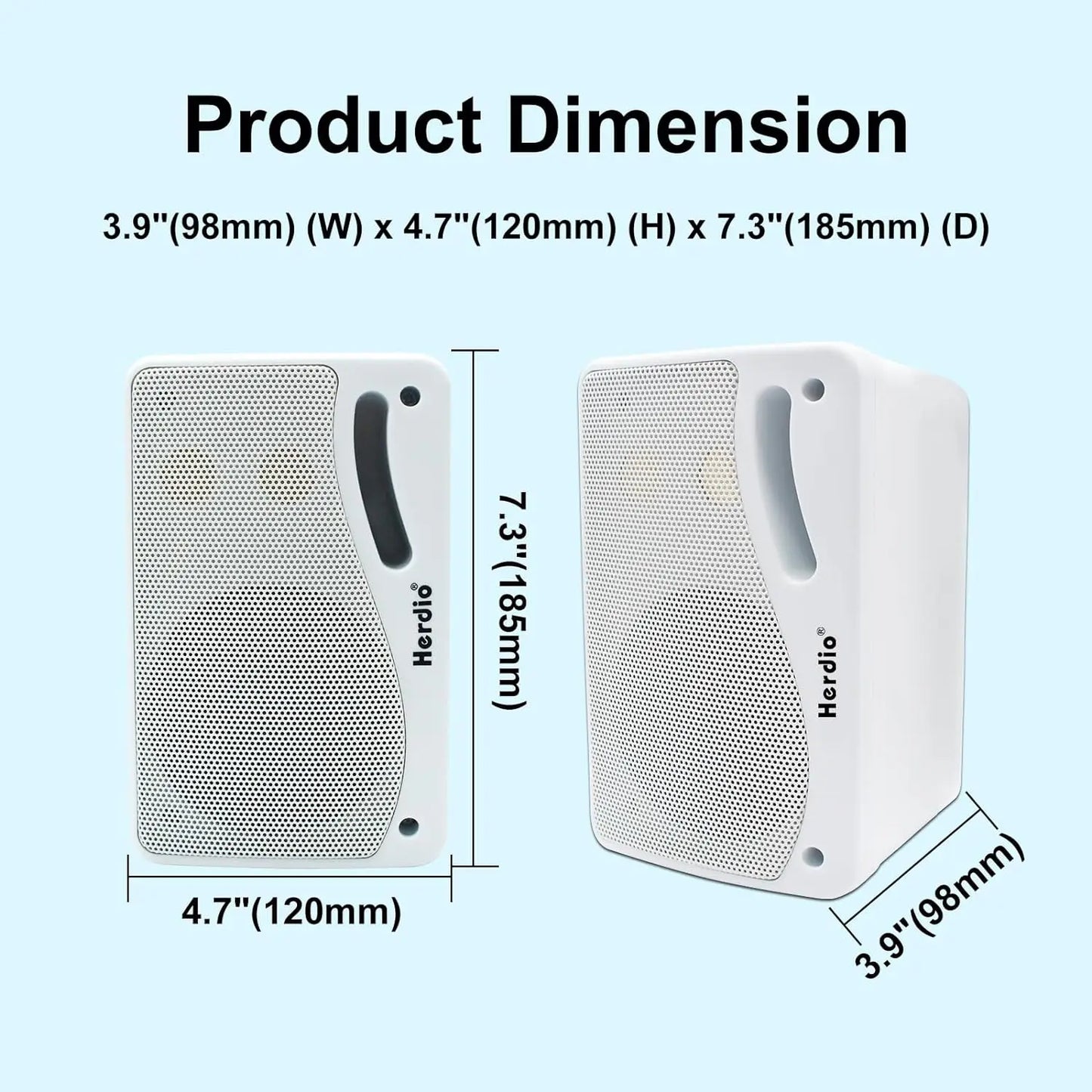 Herdio 3.5 Inch Passive Outdoor Speakers Wired Waterproof 200W 3 Way Premium Mountable Wall Mount Speakers With Superior Sound