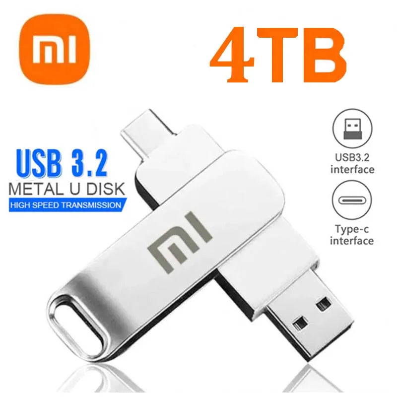 Xiaomi 16TB 3.2 USB Flash Drive Waterproof High Speed Transfer Type-c 2-In-1 Interface Universal for Mobile Phone Computer