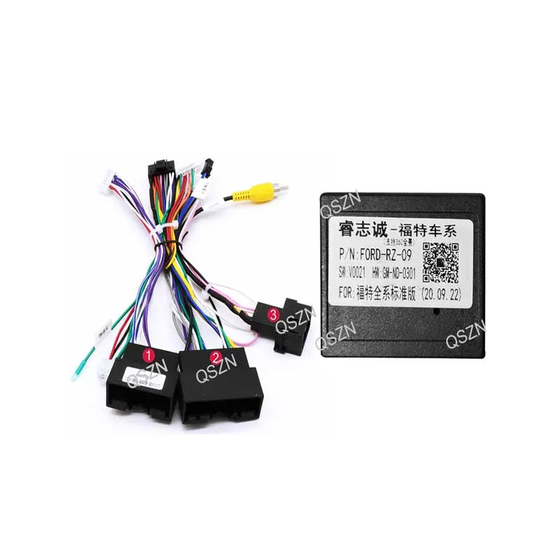 16 pin Android Wiring Harness Power Cable Adapter with Canbus Box Ford-RZ-09 For Ford Fiesta focus Ecosport Edge Car radio