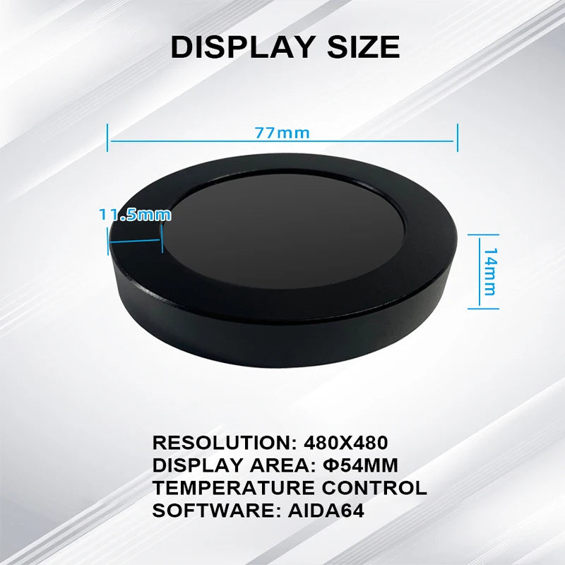 2.1 Inch Round Screen IPS Dynamic Display Temperature AIDA64 Circle Monitor DIY Covering 120/240/360 Water Cooling PC CPU AIO