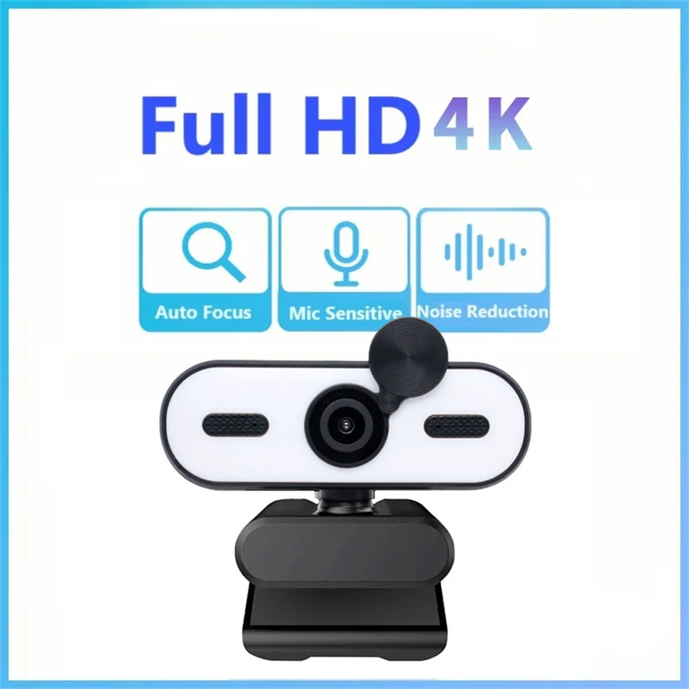 4K 2K Mini Webcam 1080P HD for PC Laptop Autofocus 30 FPS USB Webcam with Noise-Reducing Mic&Privacy Cover Web Camera Portable