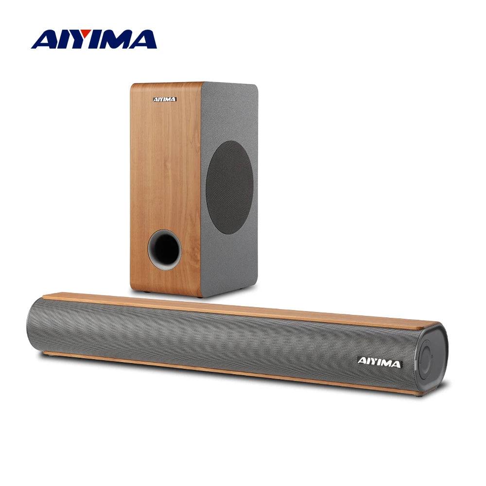 AIYIMA S04D 19 Inch 120W Soundbar Wireless Subwoofer For TV Bluetooth 2.0 Channel 3D Surround Sound Bar Speakers Home Theater