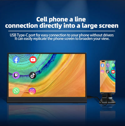 14 -Inch Portable Monitor Touchscreen 1920*1080 For Laptop XBox PS4/ 5 Switch Cell Phone PC Extension Mobile Touch Mointor