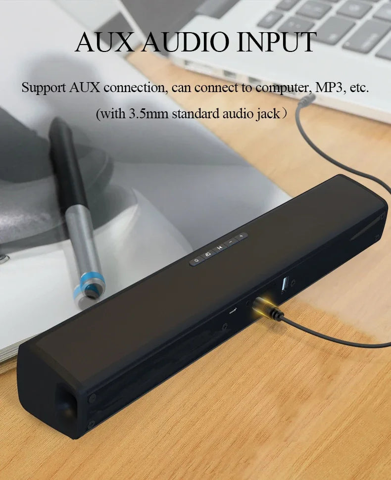 Portable Wireless Bluetooth Sound Bar Speaker Subwoofer TV Projector Desktop Home Outdoor Stereo Sound Ystem Super Power Speaker