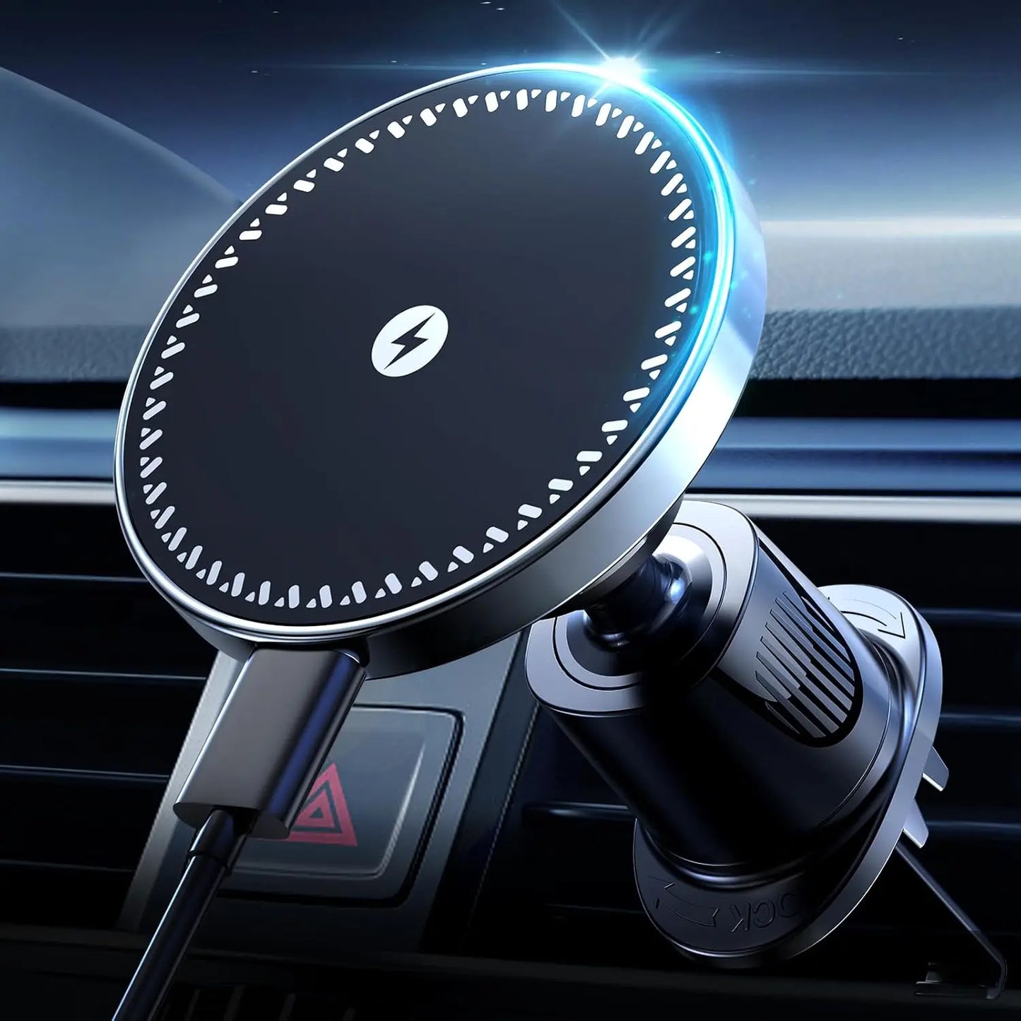 UYUXIO Strong Magnetic Wireless Car Phone Charger Adapter 15W Air Vent Car Phone Holder for iPhone 16 15 14 13 Pro Max Plus 12