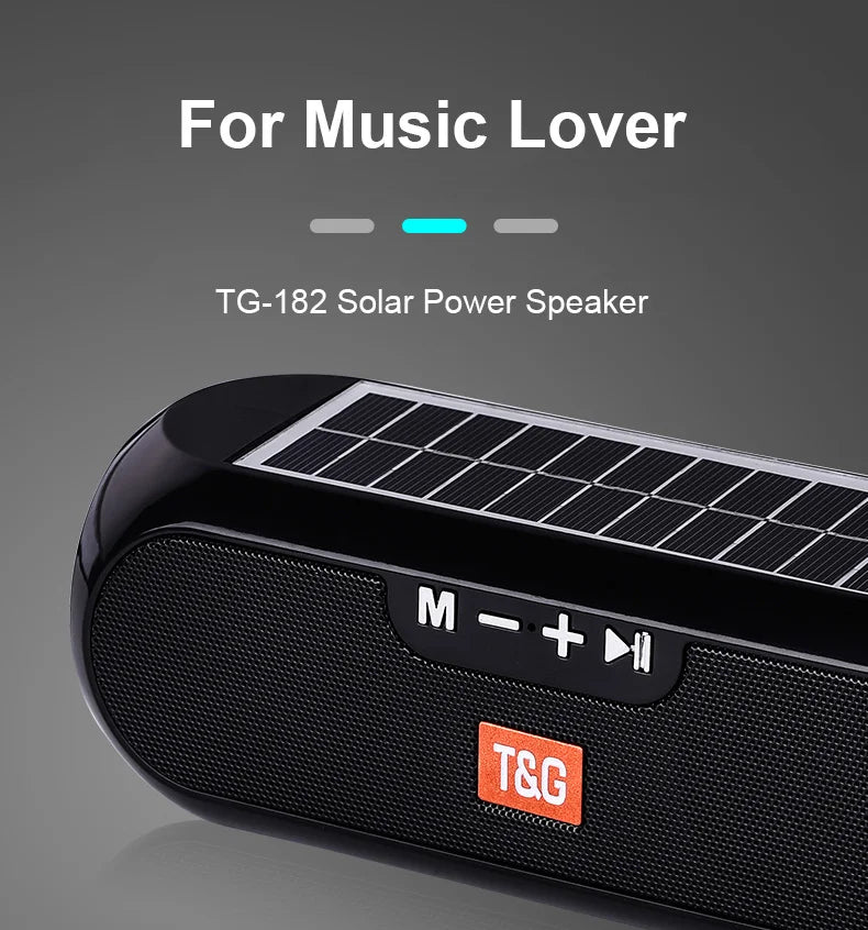 Solar Radio FM Outdoor Portable Wireless Bluetooth Speaker Music Sound Box Subwoofer Bass Aux PC TV Computer TV Hifi Stereo Mp3