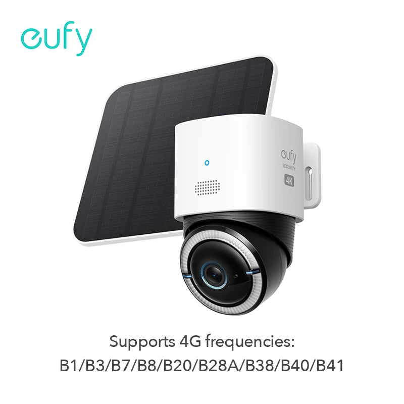 eufy Security 4G LTE Cam S330 4K Cellular Solar Security Cameras Wireless Outdoor Pan & Tilt 4G Wi-Fi Duo-Mode Surveillance