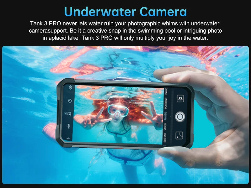 Unihertz Tank 3 Pro 8849 Rugged 5G Smartphone Android with 100 Lumens Projector 32GB 512GB 23800mAh 6.79" FHD Waterproof Phone