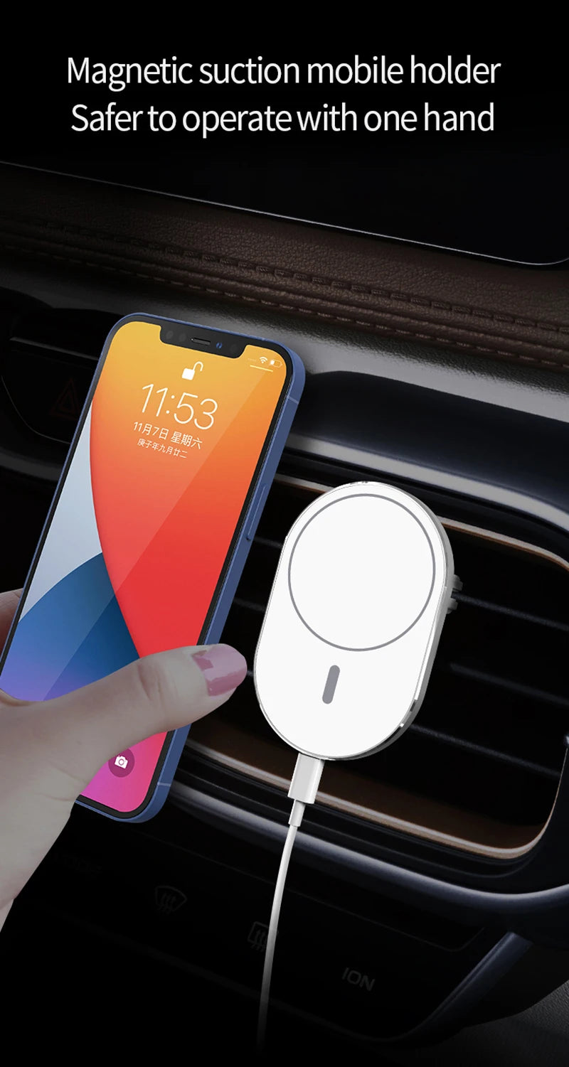 Magnetic Cell Phone Car Holders for Magsafe iPhone 12 13 14 15 Pro Max Magnet 15W Qi Wireless Chargers Holder Accessories