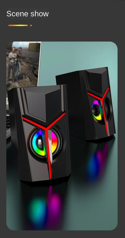 RGB desktop computer stereo usb notebook small speaker mobile phone wired desktop heavy subwoofer multimedia home