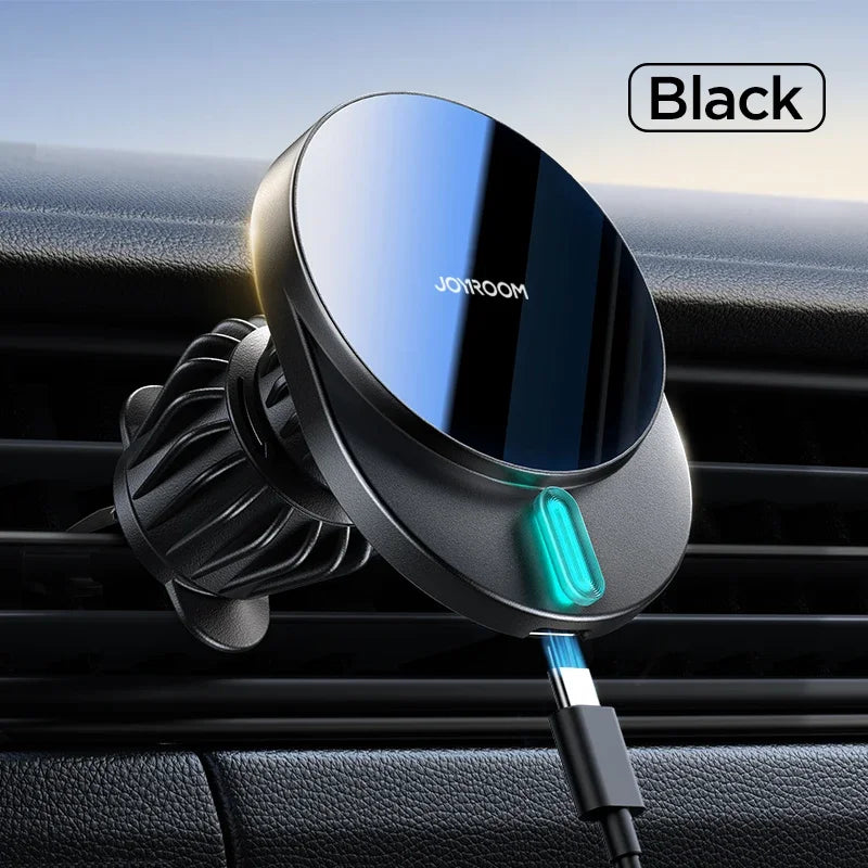 Joyroom 15W Wireless Charging Car Phone Holder Magnetic Phone Mount Car Charger Air Vent Car Phone Holder Mount For iPhone 16-12