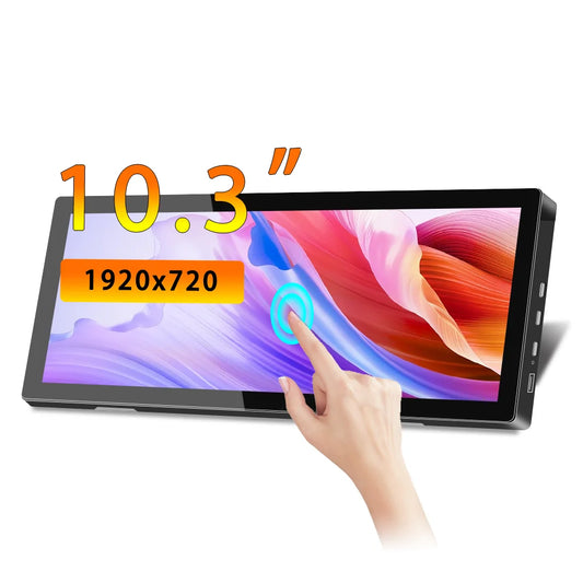 10.3 inch TouchScreen Monitor 1920x720 IPS Display LCD Bar Computer Temp Display Extender Monitor