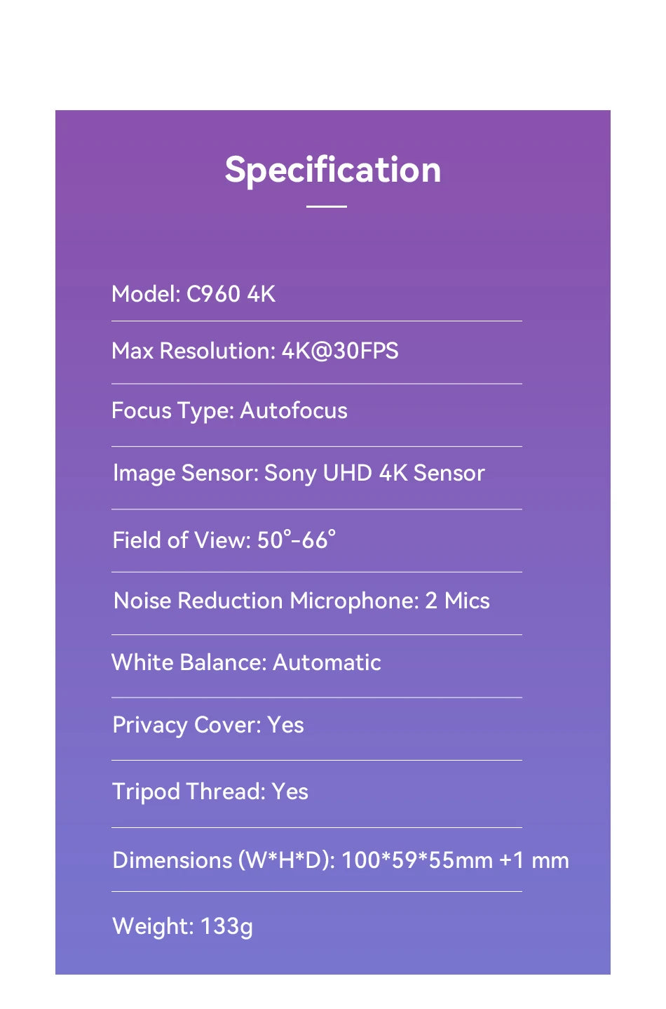 Webcam 4K Web Camera With Tripod EMEET USB Computer Autofocus Streaming Camera with Microphones for Zoom/Teams/OBS/PC/Mac/Laptop