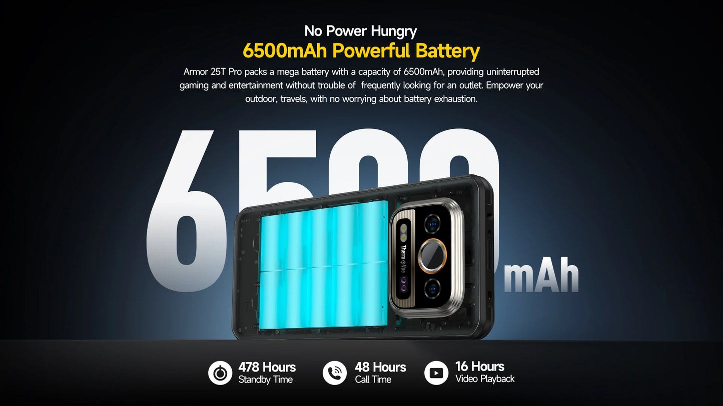 Ulefone Armor 25T Pro 5G  Rugged Phone  Android 14 30W Wireless Charging 50MP+64MP Night NFC Waterproof Smartphone