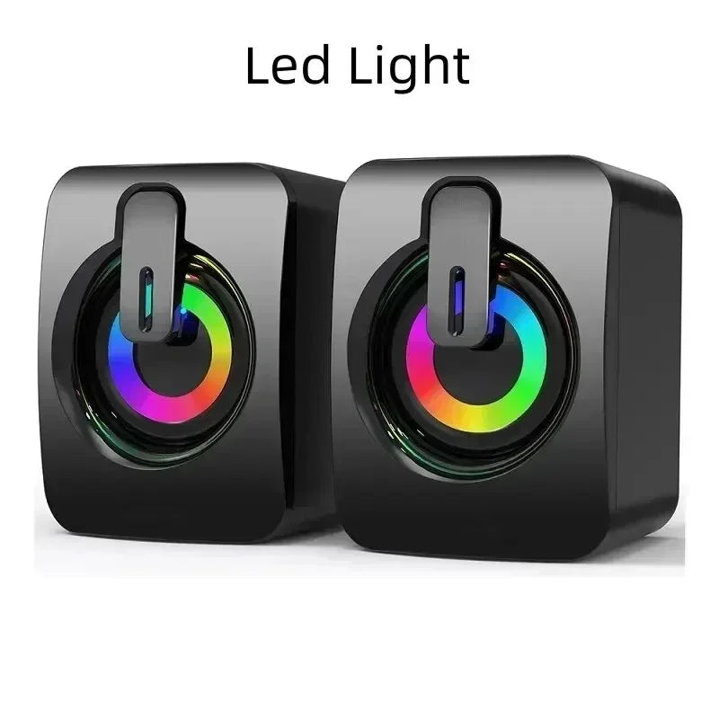 Computer Speakers PC Sound Box HIFI Stereo Microphone with LED Light for Desktop Computer Surround Music RGB Gaming Speakers