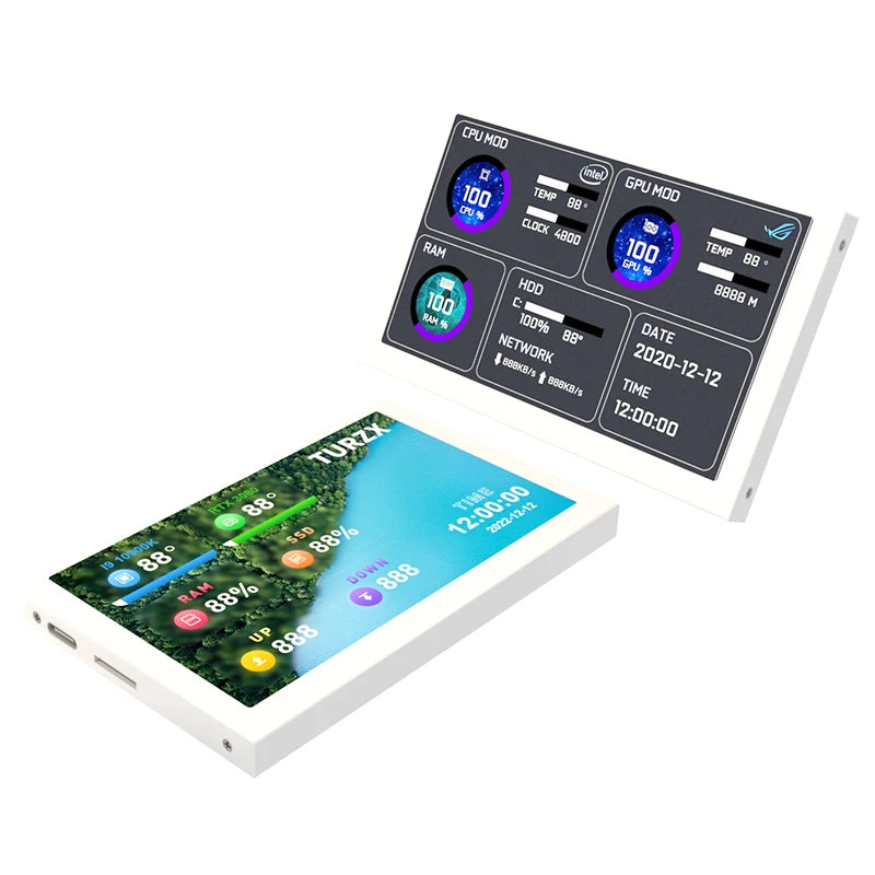 5 Inch IPS Type-C Secondary Screen Computer CPU GPU RAM HDD Monitor Dynamic Editable Theme USB Display Sub-Screen LCD NO AIDA64