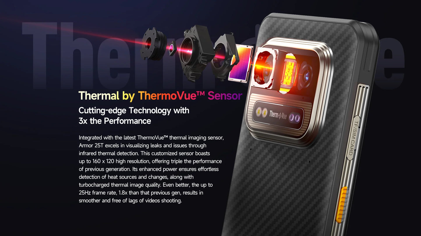 【World Premiere】Ulefone Armor 25T 4G Thermal Imaging Rugged Phone Android 14 33W 50MP+64MP NFC Waterproof Smartphone Global