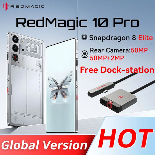 Global Version RedMagic 10 Pro 5G Gaming Phone 6.853" Snapdragon 8 Elite 7050mAh Battery 80W Charge 50MP Camera NFC