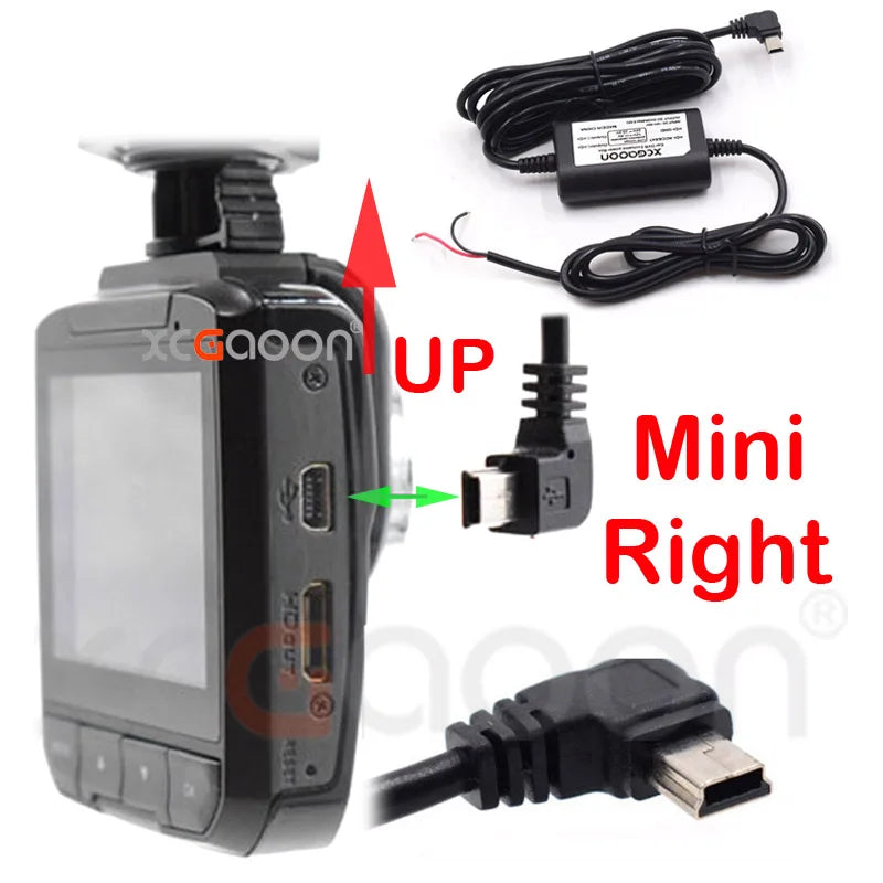 5V 2.5A Mini Micro Type C USB Car Dash Camera Charger Adapter Hard Wire DVR Hardwire Kit for XiaoMi 70Mai YI 360