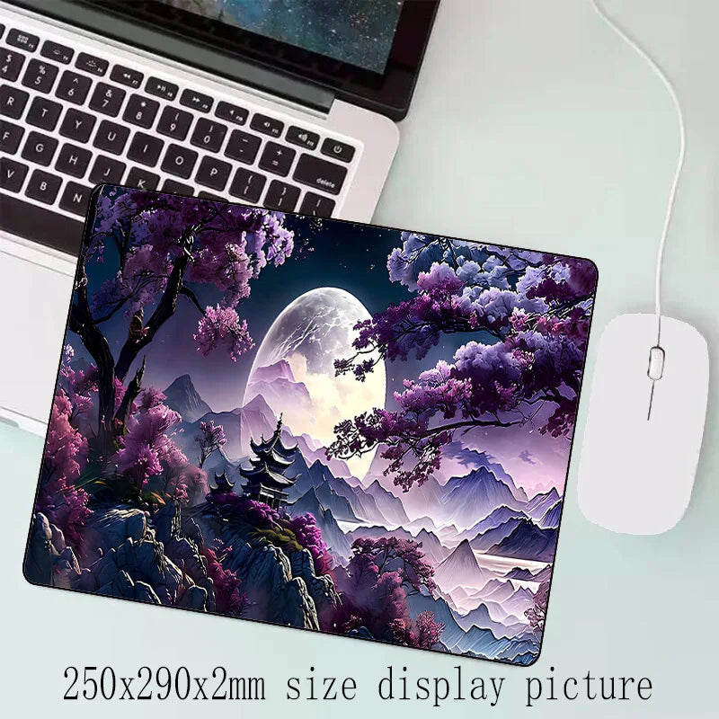 Sakura Scenery Mouse Pad Large Anti-Slip Rubber Gaming MousePad Durable Desk Pad Thick Seam Edge Suitable for Office and Gaming