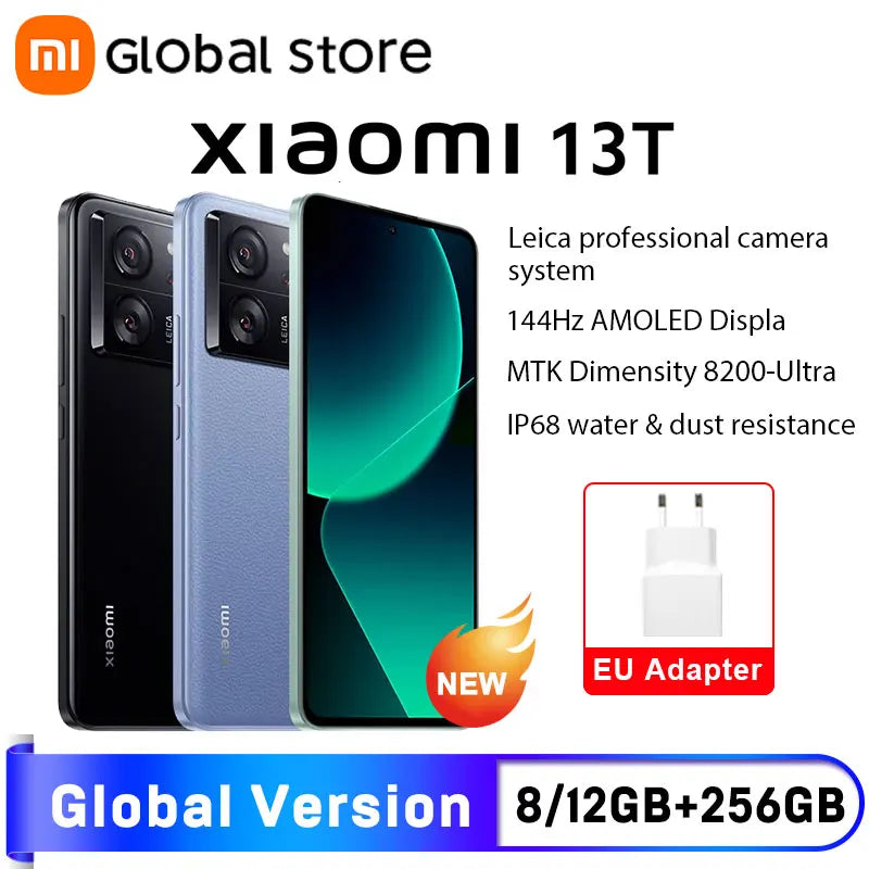 Global Version Xiaomi 13T Smartphone MTK Dimensity 8200-Ultra 50MP Camera IP68 6.67" 144Hz AMOLED Display 67W charing BT 5.4