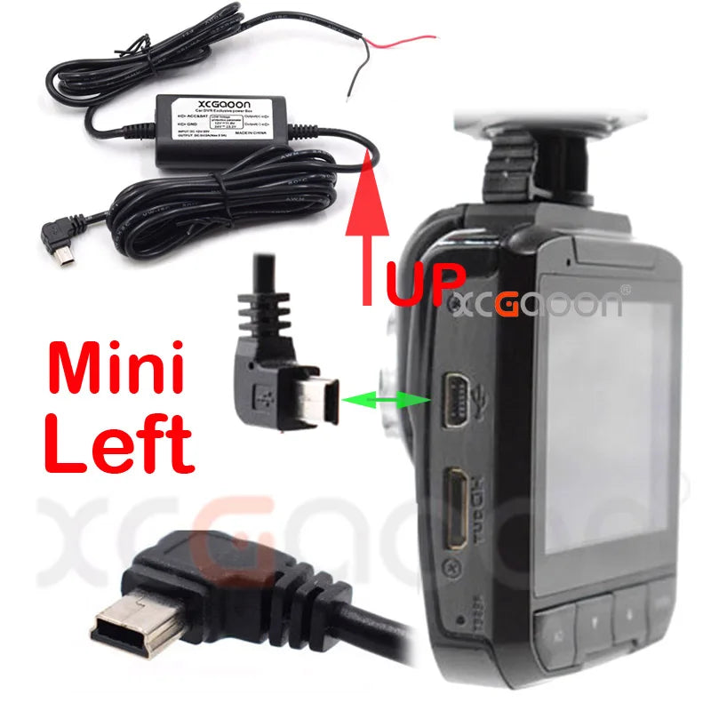 5V 2.5A Mini Micro Type C USB Car Dash Camera Charger Adapter Hard Wire DVR Hardwire Kit for XiaoMi 70Mai YI 360