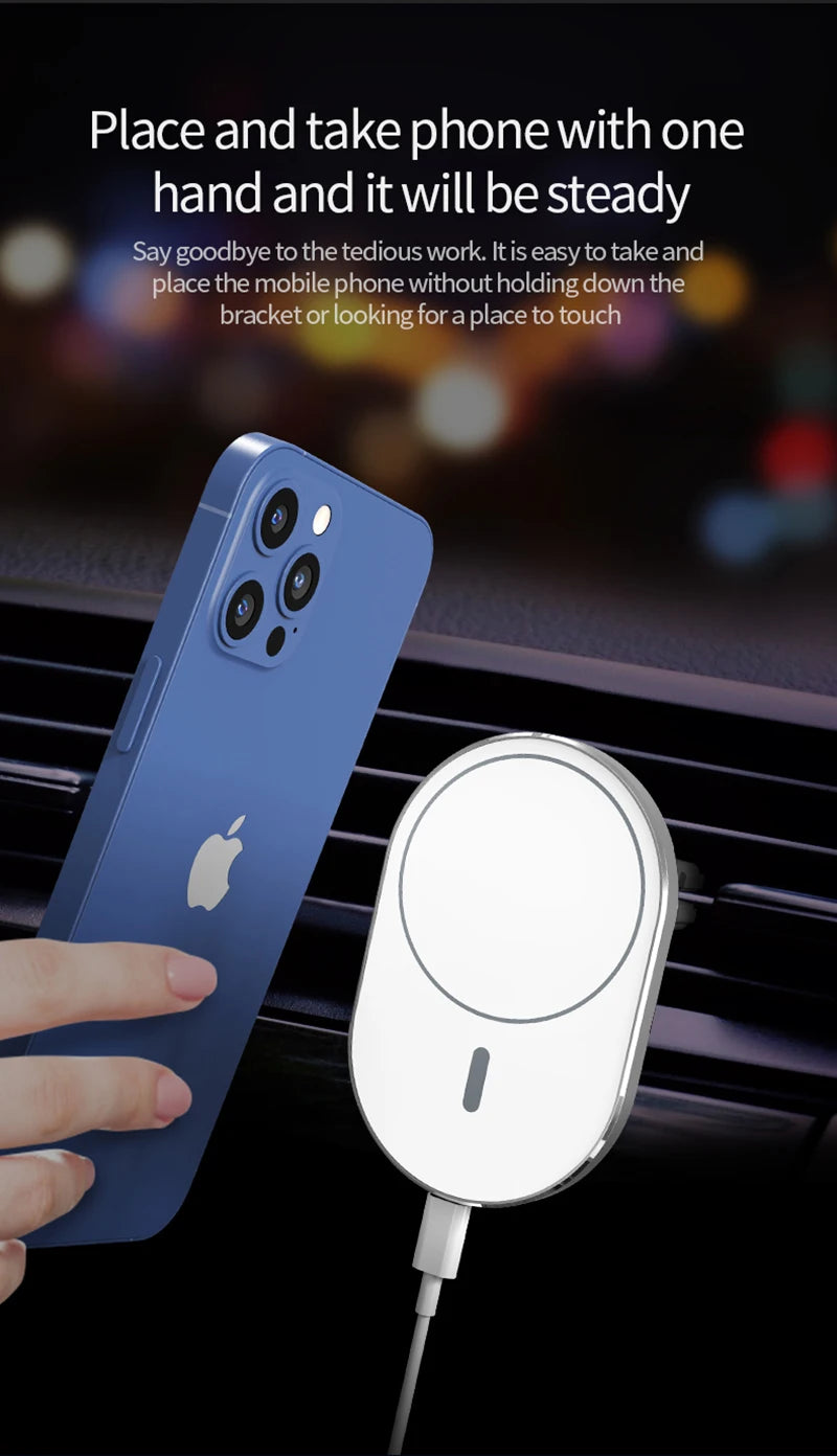 Magnetic Cell Phone Car Holders for Magsafe iPhone 12 13 14 15 Pro Max Magnet 15W Qi Wireless Chargers Holder Accessories