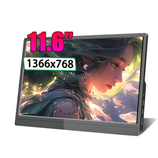 Touchscreen 11.6/13.3-inch 1366*768 HD IPS Panel LCD Portable Monitor Auxiliary Monitor PS4/PS5 Xbox Switch Laptop Gamers