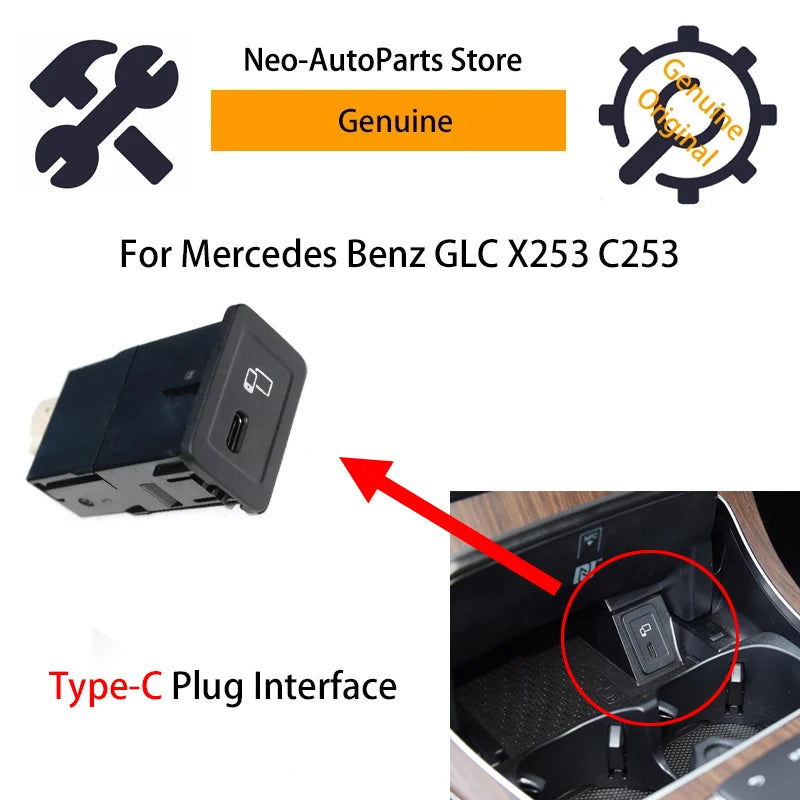 A2478209000 Genuine Type-C Carplay USB Front Usb Hub Integrated Line Interface For Mercedes Benz GLC EQC X253 C253 293 OEM