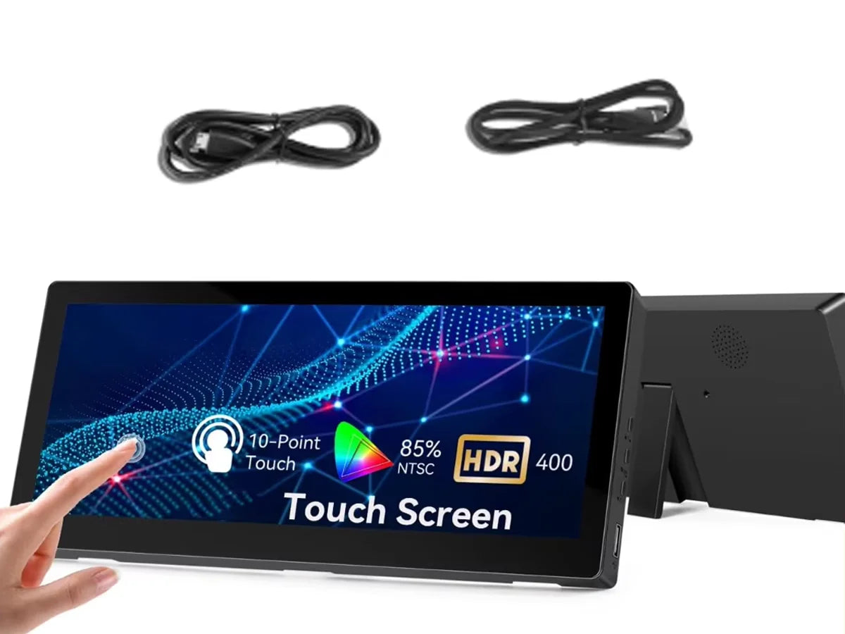 8.8 inch HDMI Touch Long Wide Monitor With Case PC Temperature Display PC Sensor Panel Display Small Extender Monitor