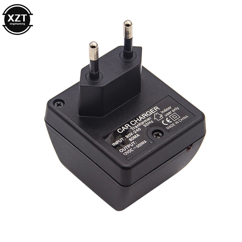 AC Adapter with Car Socket Auto Charger EU Plug 220V AC To 12V DC for Car Electronic Devices Use At Home