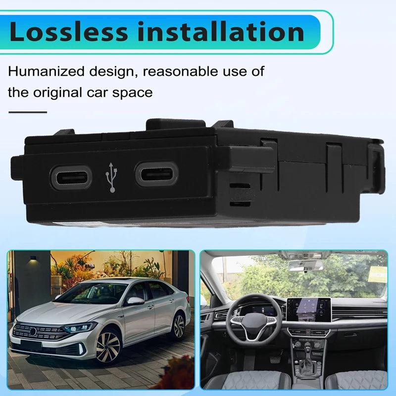 Front Console USB Ports TYPE-C Plug Socket For VW ID4 ID6 T-Roc 2GD035736 11D035736