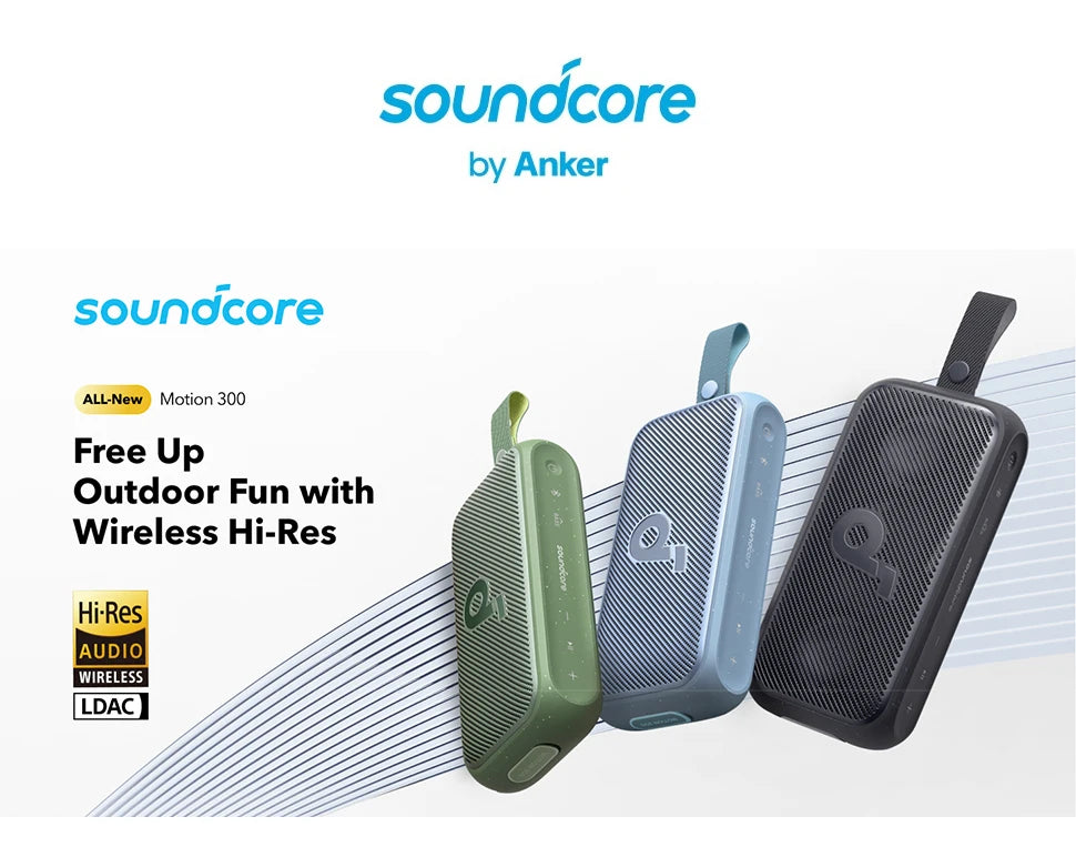 Soundcore Motion 300 Wireless Hi-Res Portable Speaker Bluetooth Speaker SmartTune Technology 30W Stereo Sound