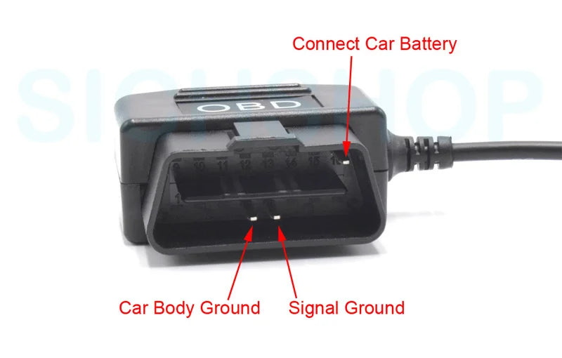 XCGaoon 24Hours Car OBD Hardwire Kit With Mini Mico USB Port 5V 3A Charging Cable For XiaoMi 70Mai YI 360 Dash Cam DVR