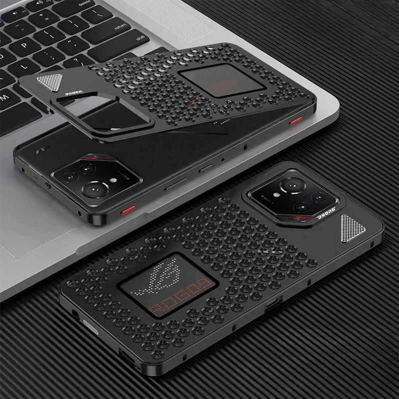 Metal Hollow Heat Dissipation Holes Back Cover For ASUS ROG Phone 9 8 Pro Rog9 Rog8 Case Spring Buckle Aluminum Metal Phone Capa