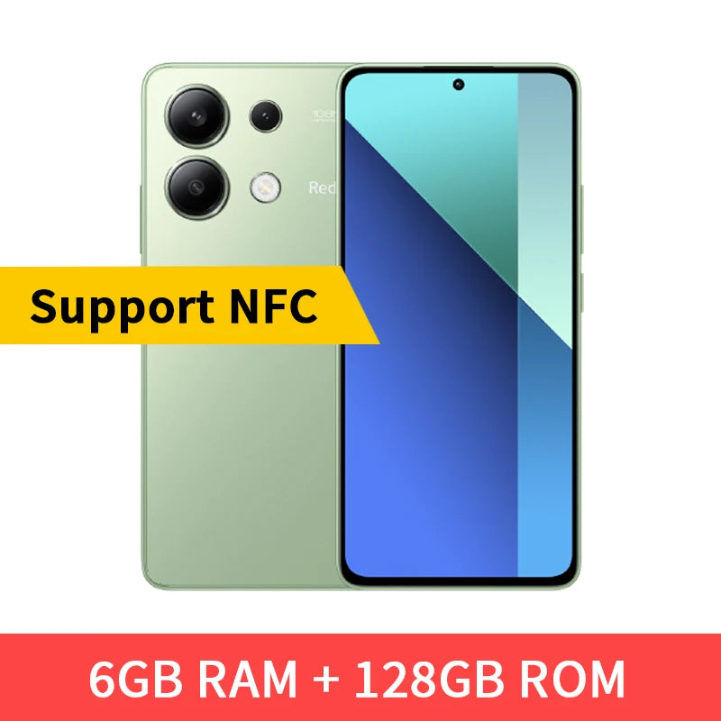 Global Version Xiaomi Redmi Note 13 4G Cellphone 128GB/256GB 120Hz AMOLED 108MP Main Camera 33W Fast Charging Snapdragon 685