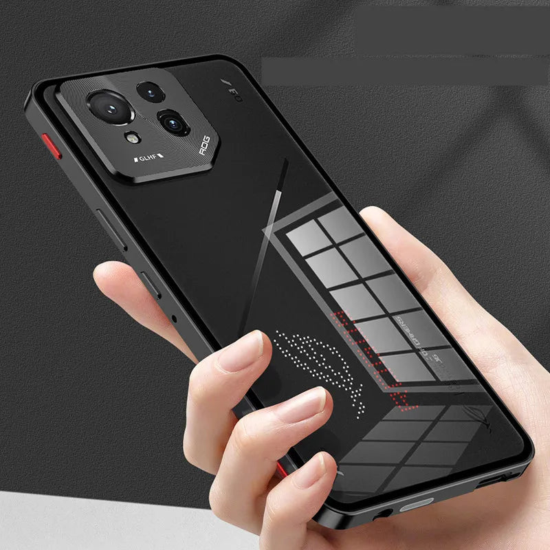 For ROG Phone 9 Pro Case,Metal Aluminium Magnet Shockproof Shell,Camera Protection Transparent Phone Case Funda For ROG Phone 9